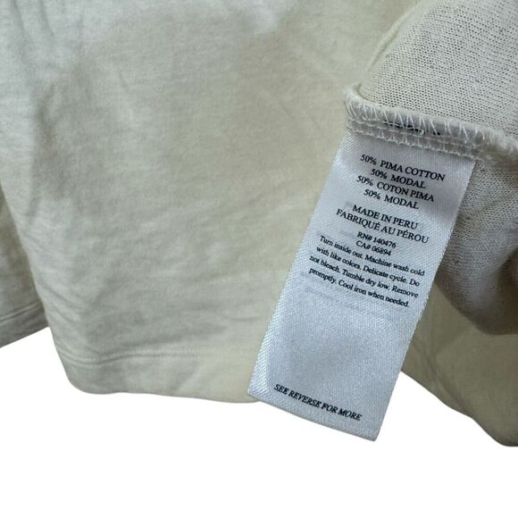 Faherty Large Cloud Cotton Henley Top Partial Button Long Sleeve Womens - Picture 5 of 15